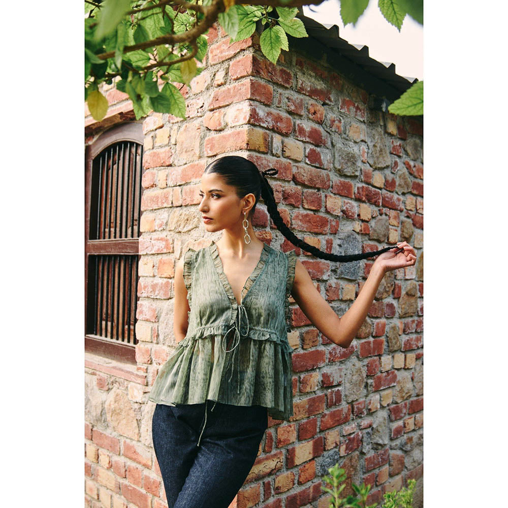 Contemponari Printed Regular Sil Top