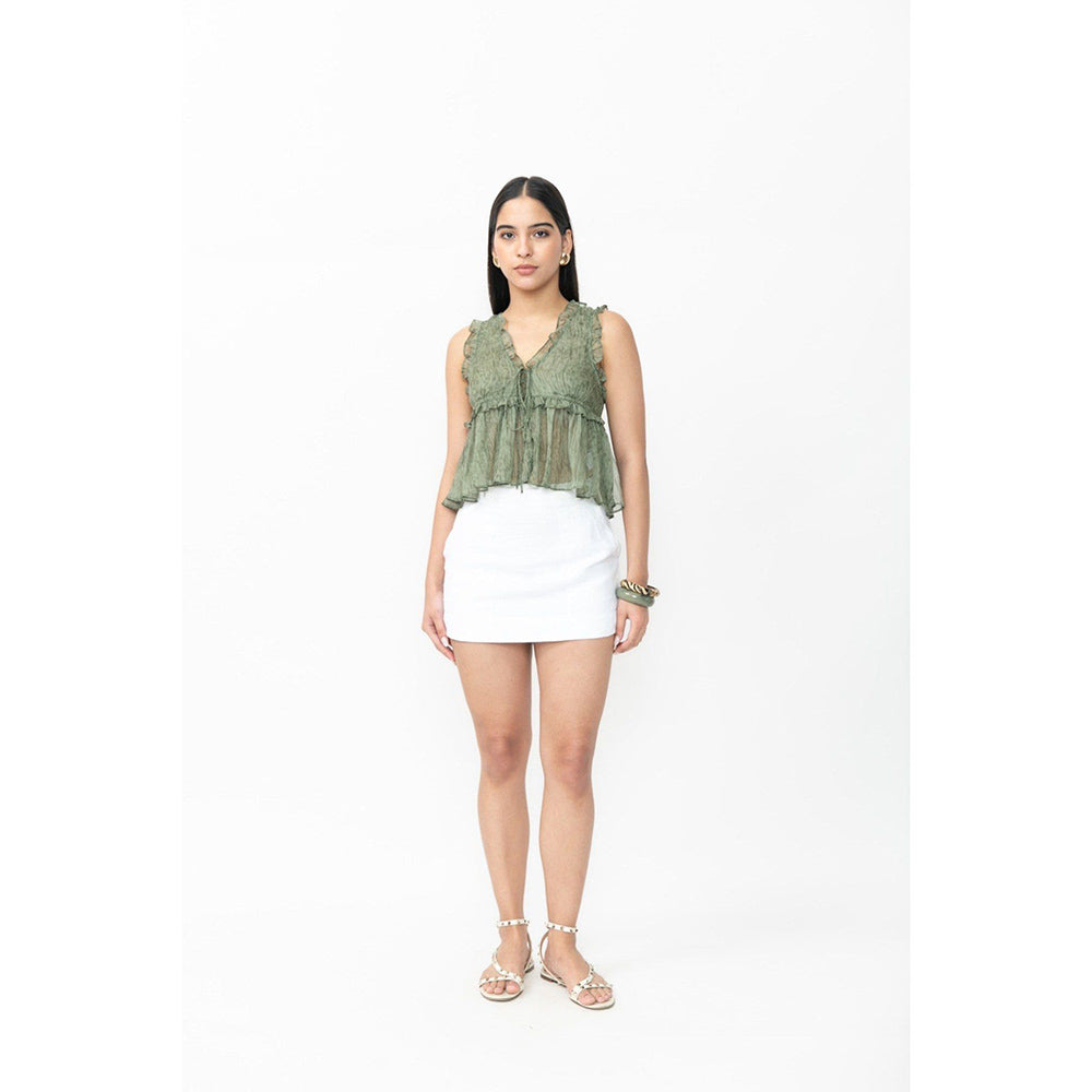 Contemponari Printed Regular Sil Top