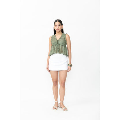Contemponari Printed Regular Sil Top