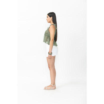 Contemponari Printed Regular Sil Top