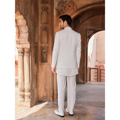 CONTRAST BY PARTH Ivory Ishrat Jacket with Kurta and Pant (Set of 3)