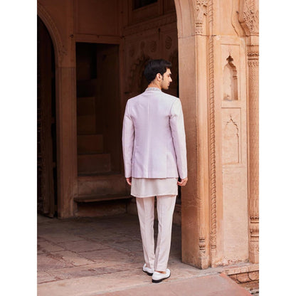 CONTRAST BY PARTH Purple Aasma Jacket with Kurta and Pant (Set of 3)
