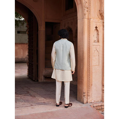 CONTRAST BY PARTH Blue Basit Nehru Jacket with Kurta and Pant (Set of 3)
