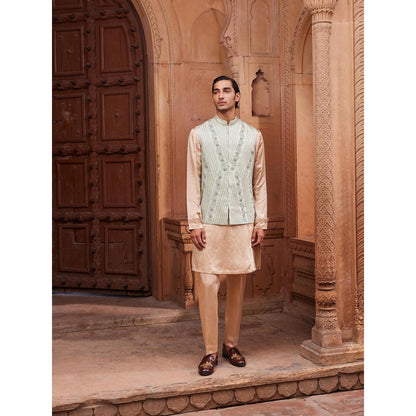 CONTRAST BY PARTH Beige Kiran Nehru Jacket with Kurta and Pant (Set of 3)