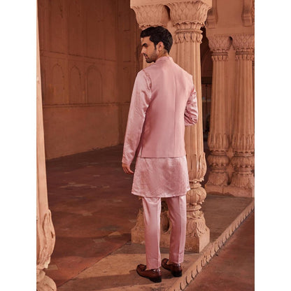 CONTRAST BY PARTH Pink Husn Nehru Jacket with Kurta and Pant (Set of 3)