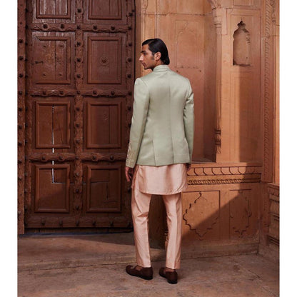 CONTRAST BY PARTH Green Ruhaab Jacket with Kurta and Pant (Set of 3)