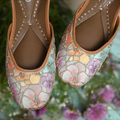 Coral Haze Embroidered Multi-Color Juttis