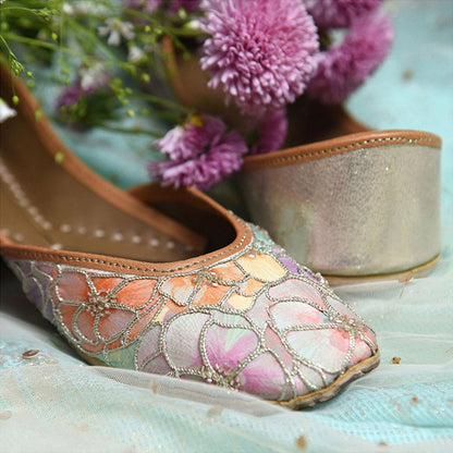 Coral Haze Embroidered Multi-Color Juttis