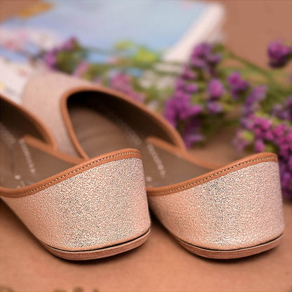 Coral Haze Light Rose Gold Shimmer Juttis (Euro 35)