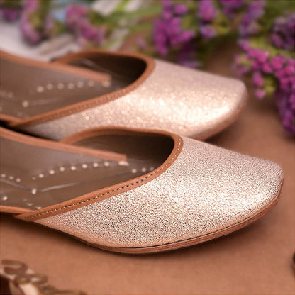 Coral Haze Light Rose Gold Shimmer Juttis (Euro 35)