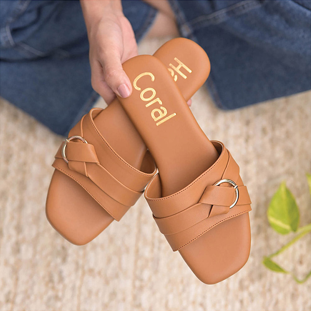 Coral Haze Tan Casual Flats