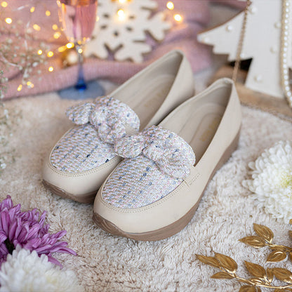 Coral Haze Vegan Leather Womem Platform Loafers Off White