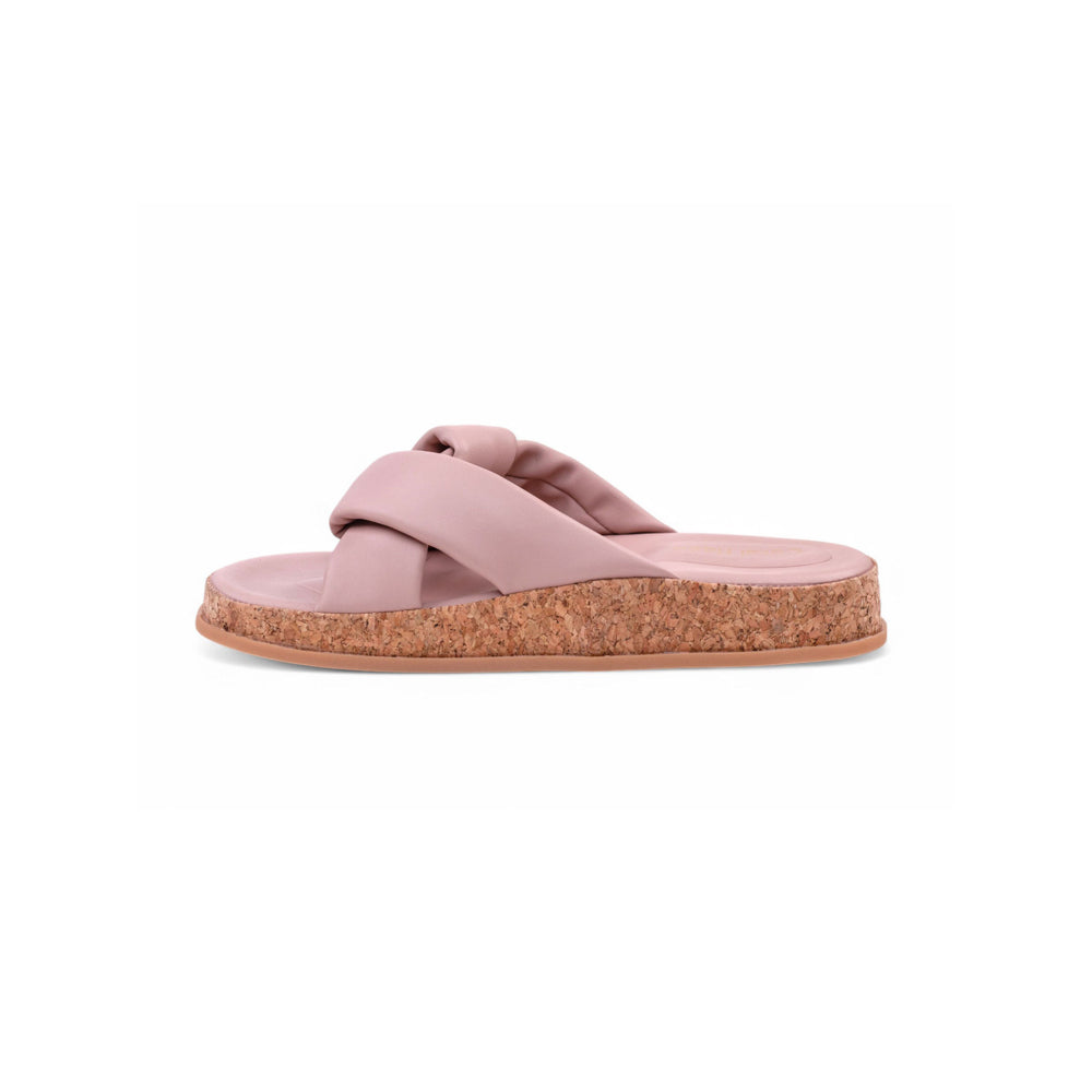 Coral Haze Dusty Pink Cushioned Flatform Sandals