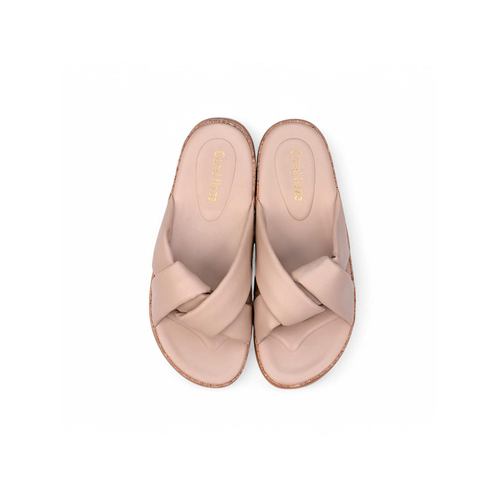 Coral Haze Beige Cushioned Flatform Sandals