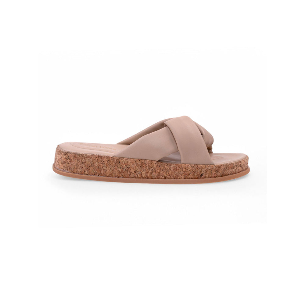 Coral Haze Beige Cushioned Flatform Sandals