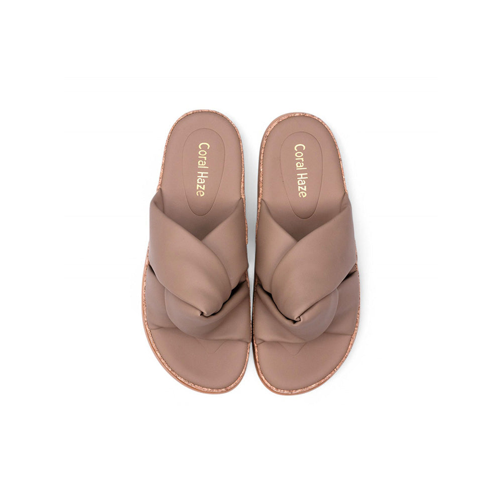 Coral Haze Taupe Cushioned Flatform Sandals