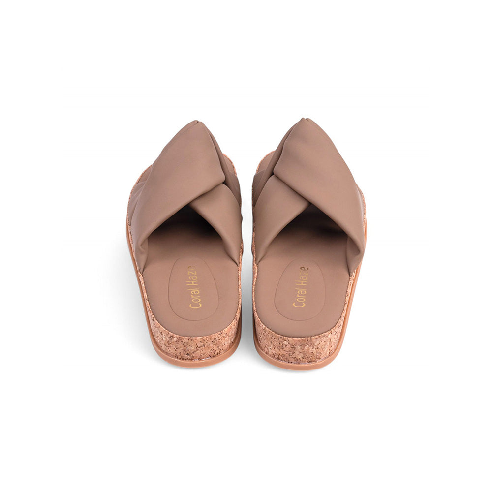 Coral Haze Taupe Cushioned Flatform Sandals