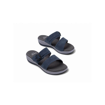 Coral Haze Navy Blue Vegan Leather Women Sandals