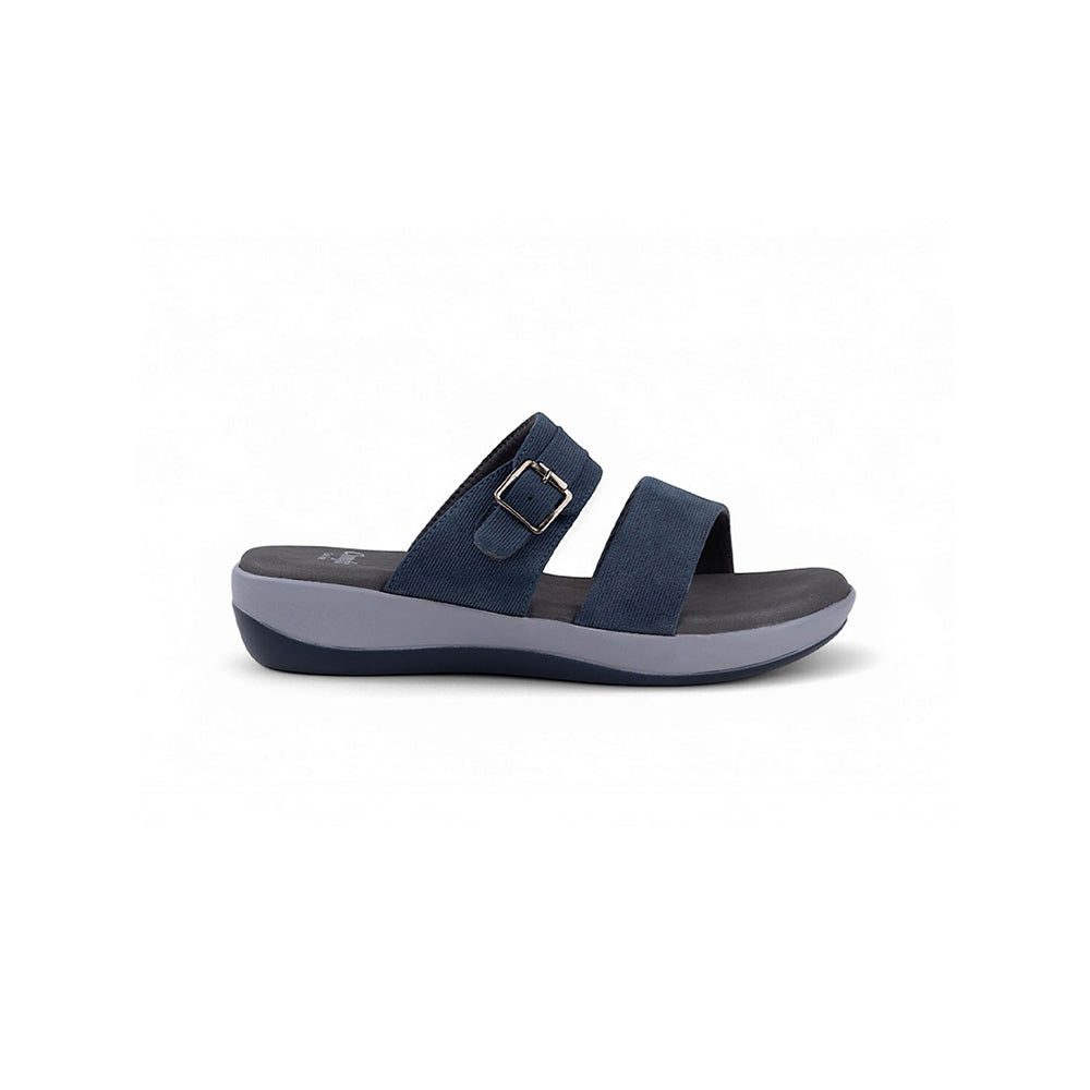 Coral Haze Navy Blue Vegan Leather Women Sandals