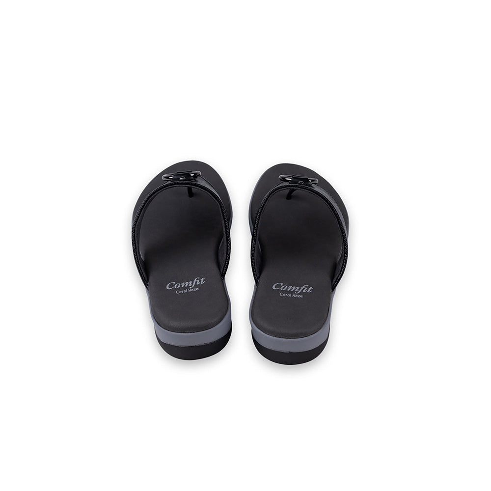 Coral Haze Black Vegan Leather Women Sandals