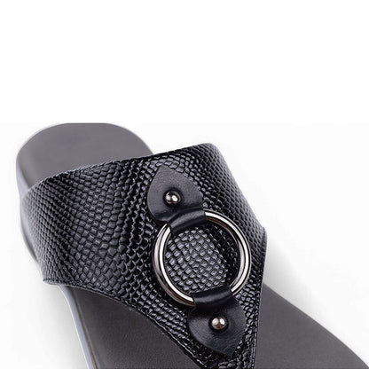 Coral Haze Black Vegan Leather Women Sandals