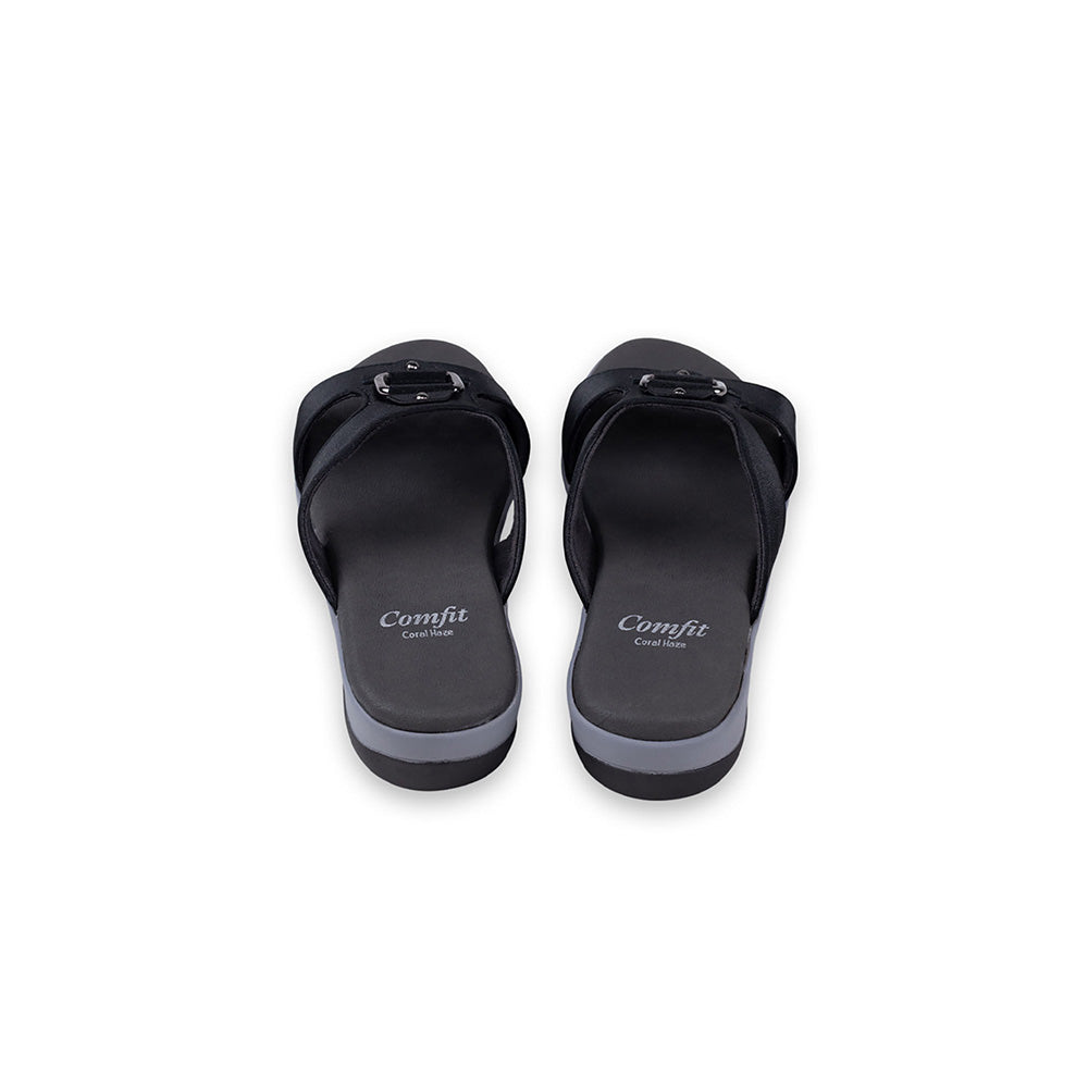 Coral Haze Black Vegan Leather Women Sandals