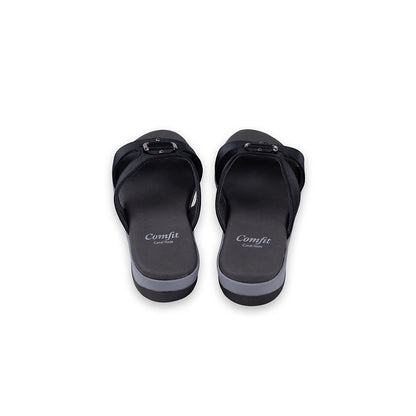 Coral Haze Black Vegan Leather Women Sandals