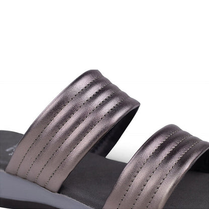 Coral Haze Metallic Vegan Leather Women Sandals