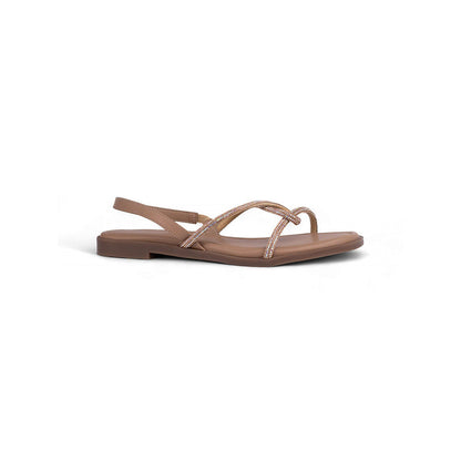 Coral Haze Tan Shimmera Flat Sandal for Women