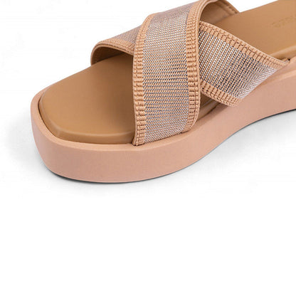Coral Haze Tan Vibe Platform Sandals for Women