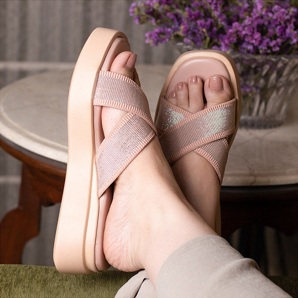 Coral Haze Peach Nomad Platform Sandals for Women