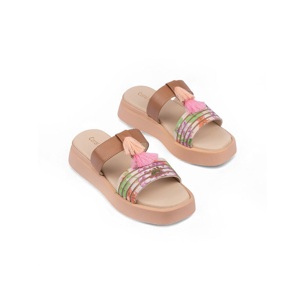 Coral Haze Beige Muse Platform Sandals for Women