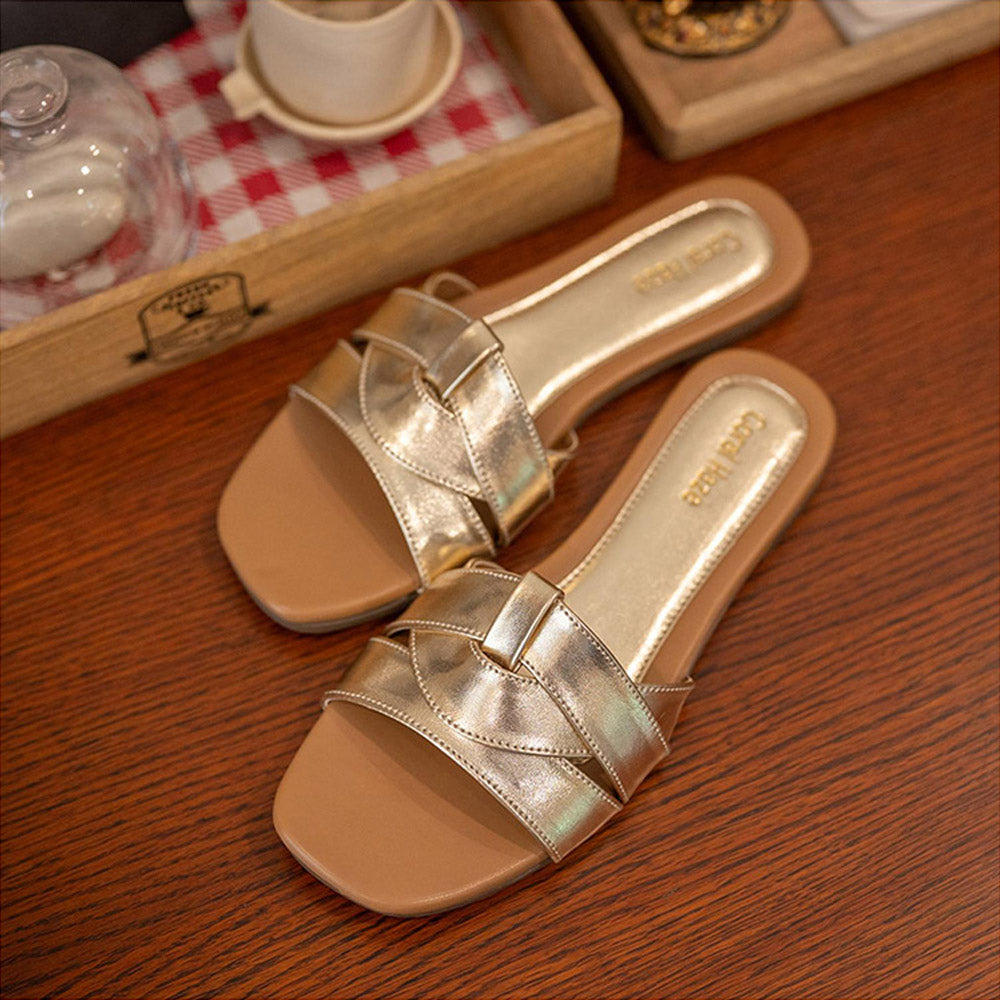 Coral Haze Gold Denver Flats for Women