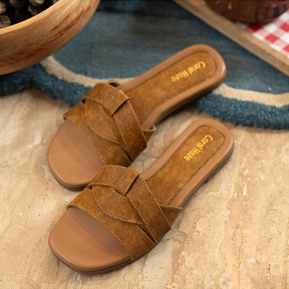 Coral Haze Tan Denver Flats for Women