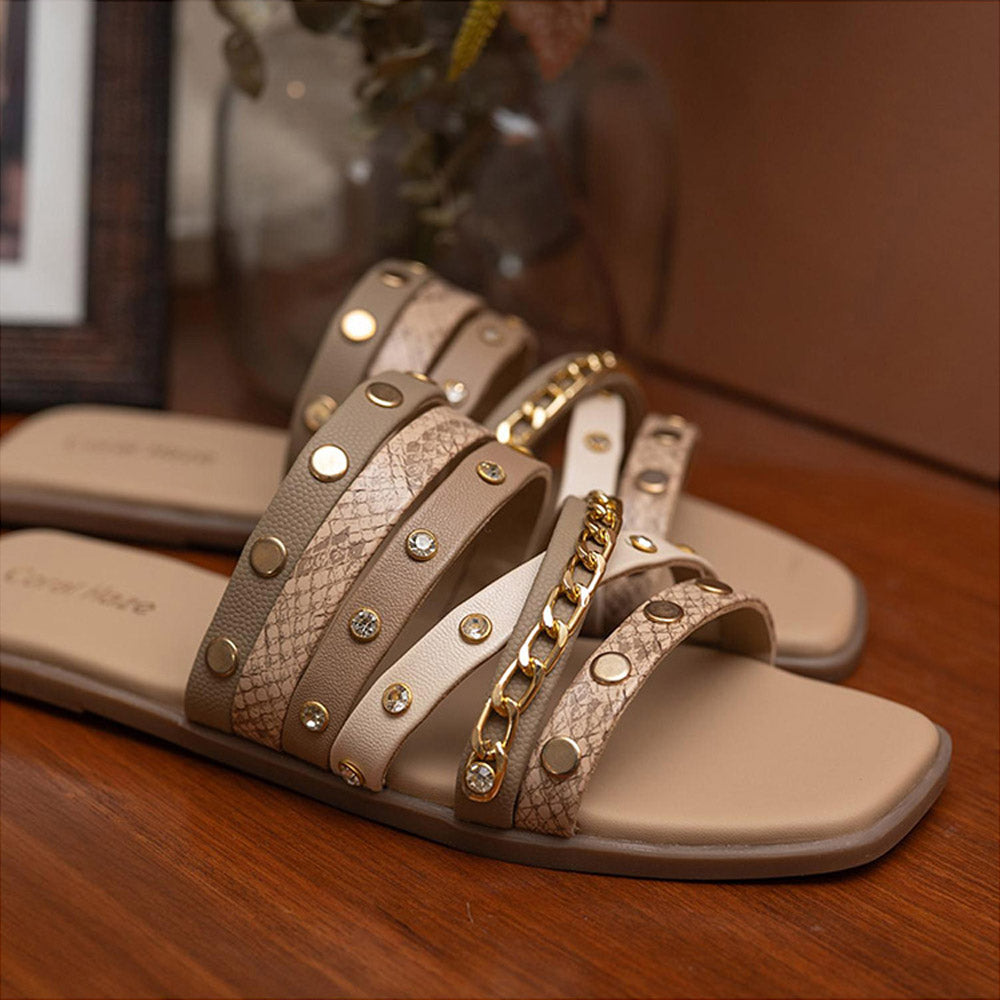 Coral Haze Beige Christina Flats for Women