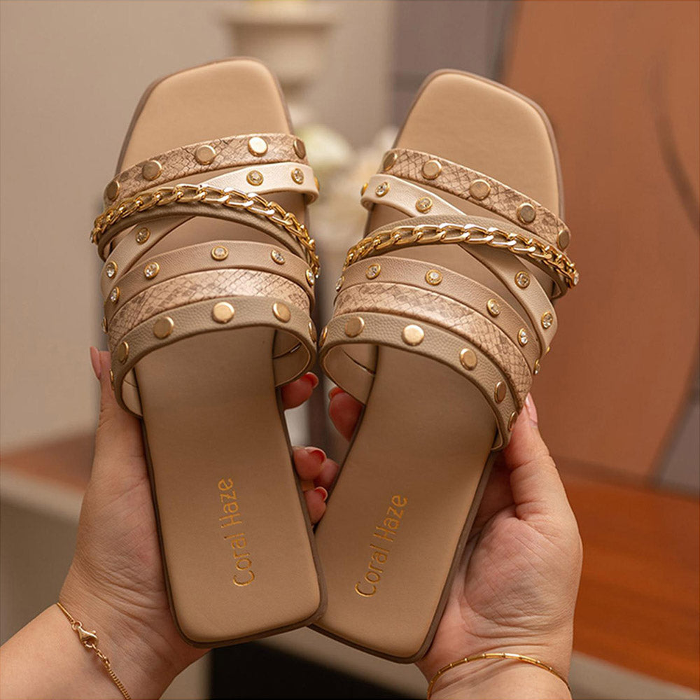 Coral Haze Beige Christina Flats for Women