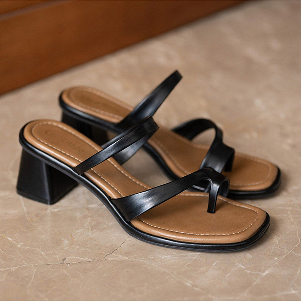 Coral Haze Women Draft Black Heels