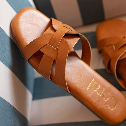 Coral Haze Tan Adele Flats for Women