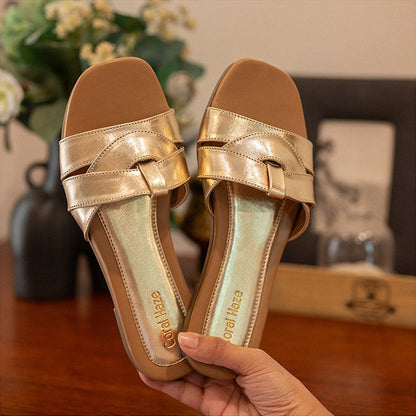 Coral Haze Gold Denver Flats for Women