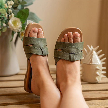 Coral Haze Olive Denver Flats For Women