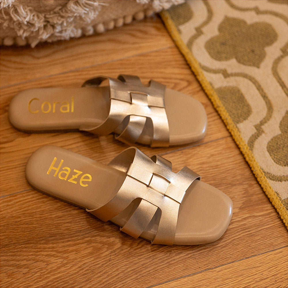 Coral Haze Gold Mira Flat For Women