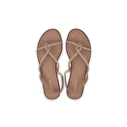 Coral Haze Shimmera Gold Sandals