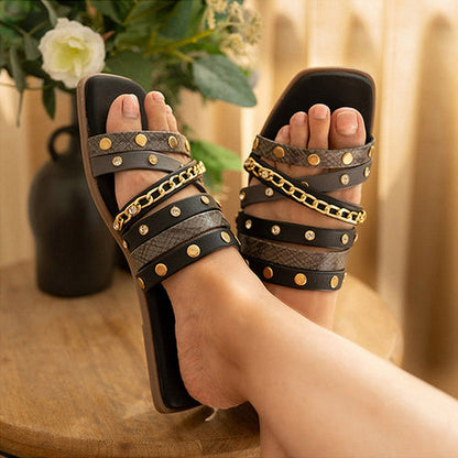 Coral Haze Women Black Christina Flats