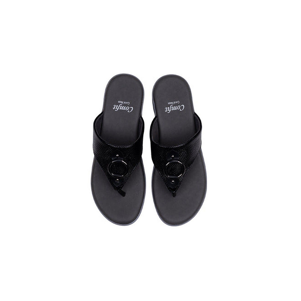 Coral Haze Women Black Cozy Sandals