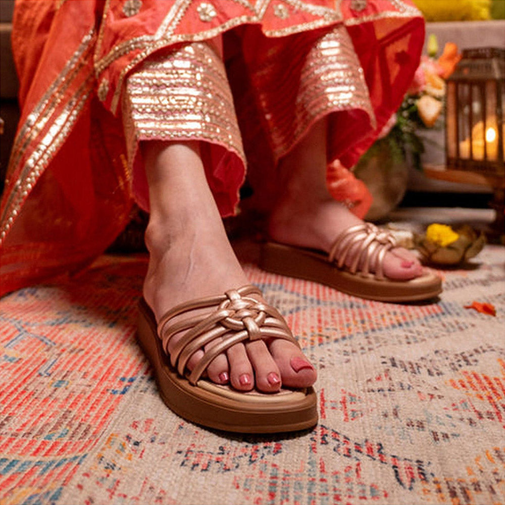 Coral Haze Women Gold Demi Flats