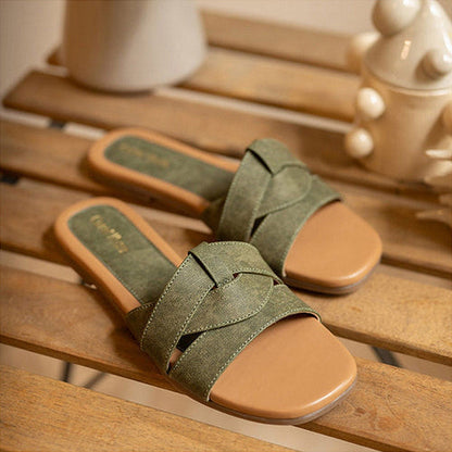 Coral Haze Women Green Denver Flats