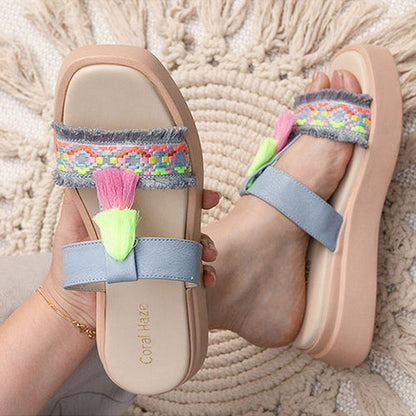 Coral Haze Fern Women Beige Sandals