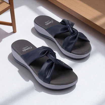 Coral Haze Swish Navy Blue Sandals