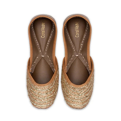 Coral Haze Women Beige Damak Juttis