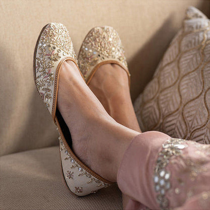 Coral Haze Women Silver Dilbar Juttis